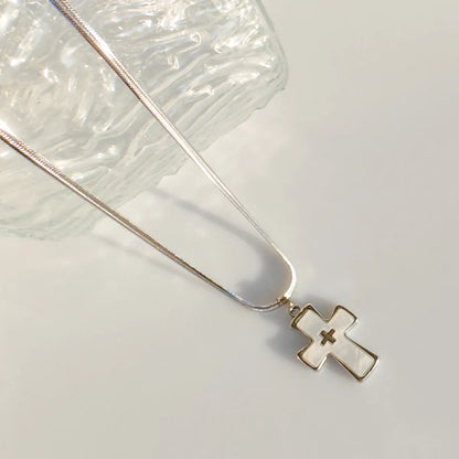 Casual Simple Style Cross Alloy Titanium Steel Wholesale Pendant Necklace