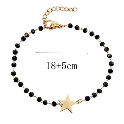 Casual Simple Style Cross Four Leaf Clover Star Alloy Beaded Plating Unisex Bracelets