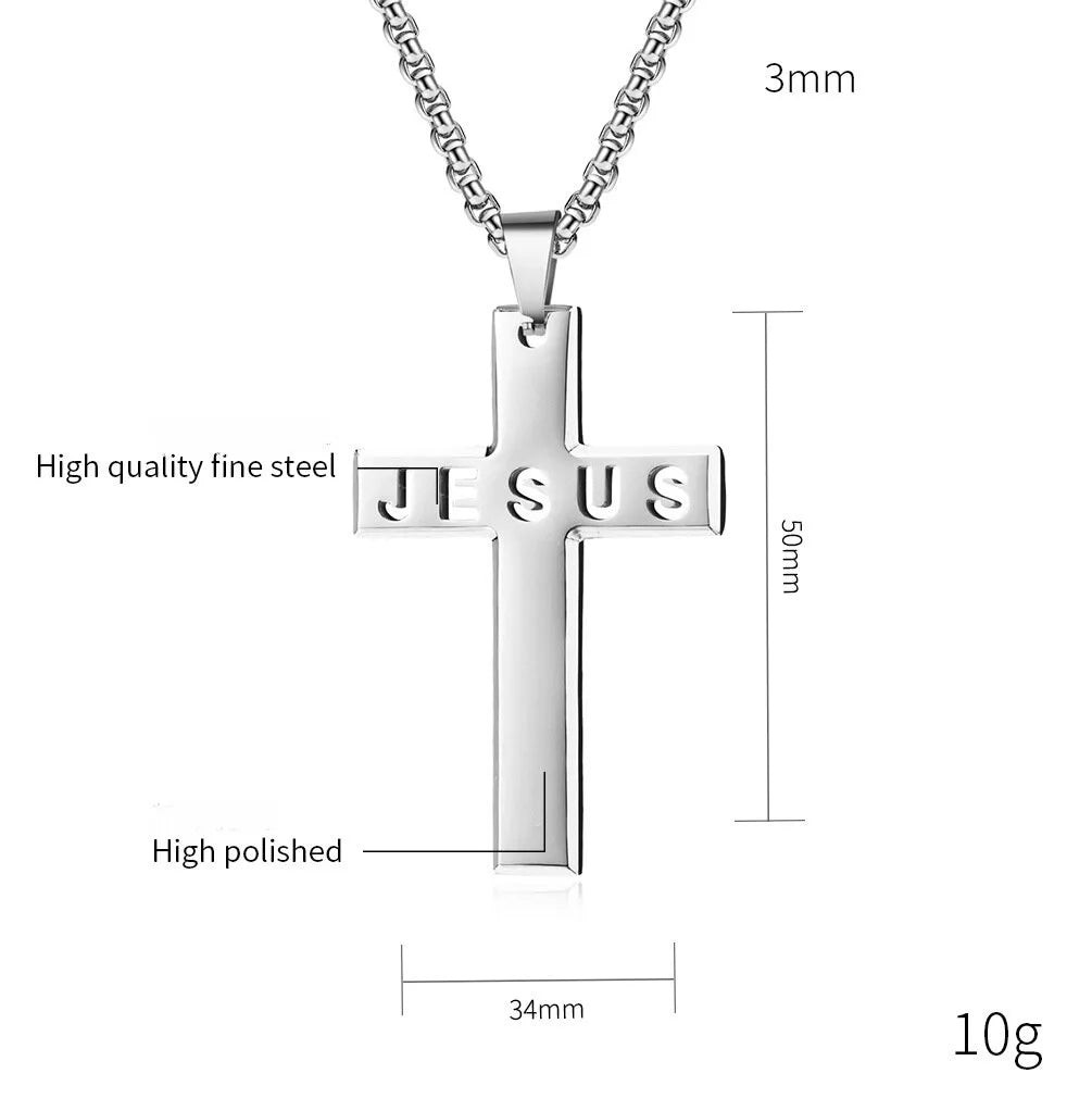 Casual Simple Style Cross Letter 304 Stainless Steel Hollow Out 18K Gold Plated Unisex Pendant Necklace