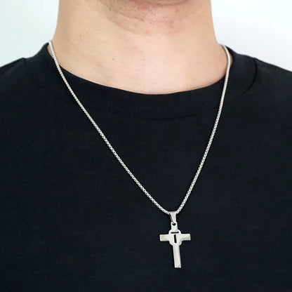 Casual Simple Style Cross Letter 304 Stainless Steel Titanium Steel Unisex Pendant Necklace