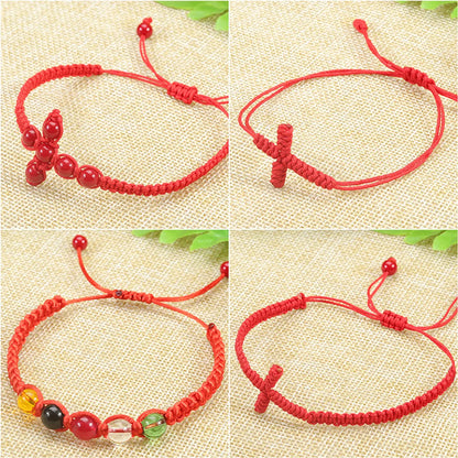 Casual Simple Style Cross Rope Beaded Braid Unisex Bracelets