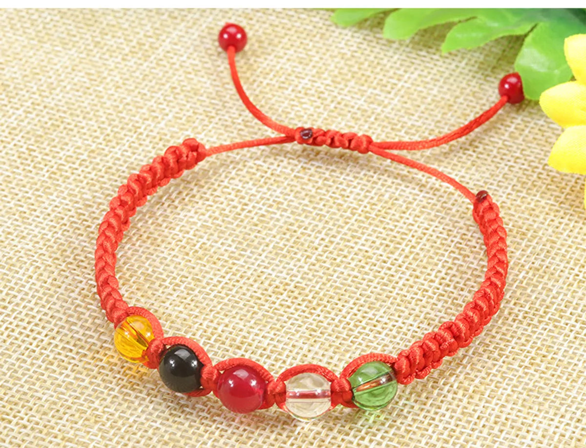 Casual Simple Style Cross Rope Beaded Braid Unisex Bracelets