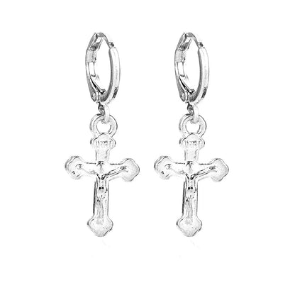 Casual Simple Style Cross Star Shell Alloy Plating Women'S Drop Earrings