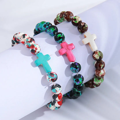 Casual Simple Style Cross Turquoise Wholesale Bracelets