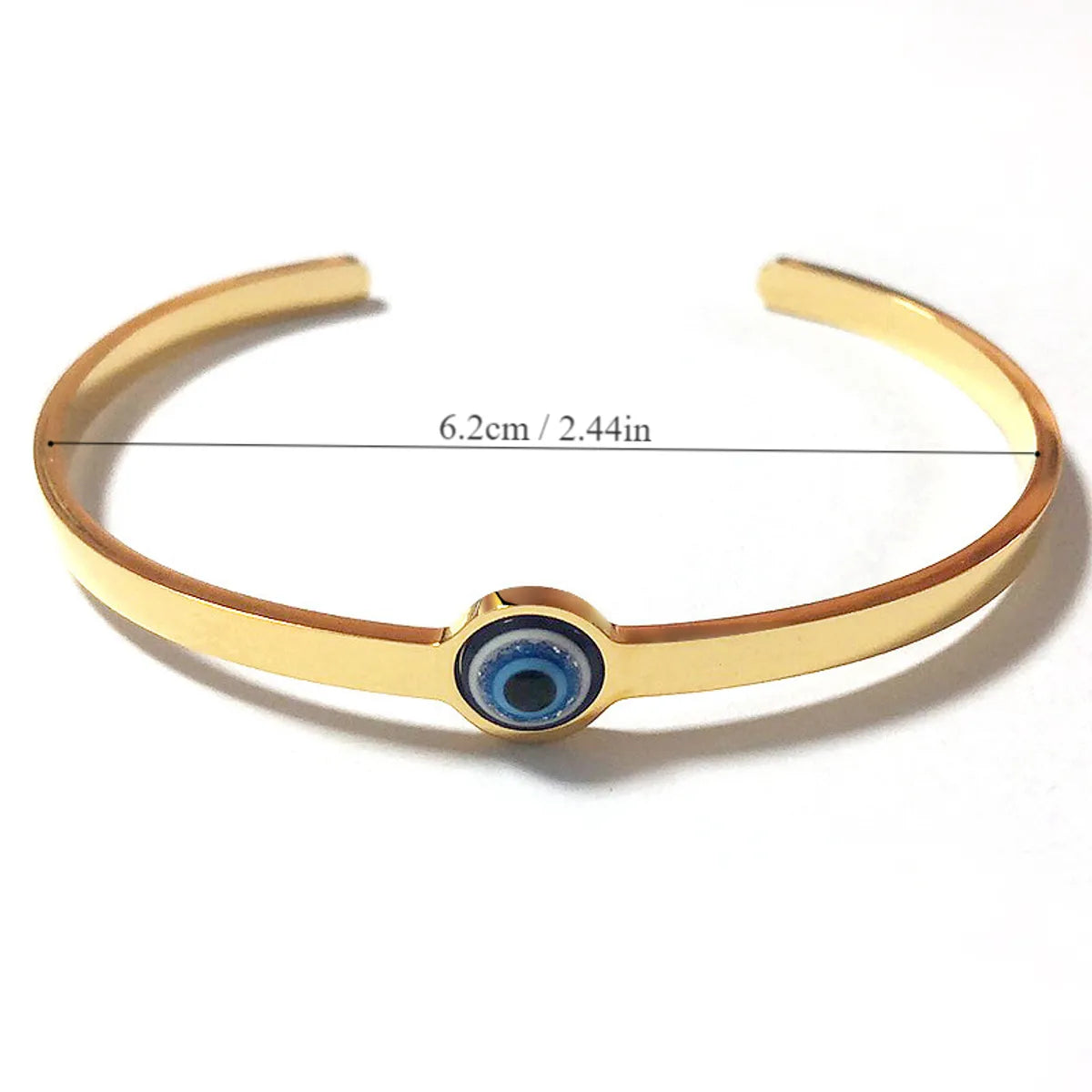 Casual Simple Style Devil'S Eye 304 Stainless Steel 18K Gold Plated Cuff Bracelets In Bulk