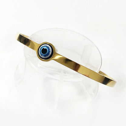 Casual Simple Style Devil'S Eye 304 Stainless Steel 18K Gold Plated Cuff Bracelets In Bulk