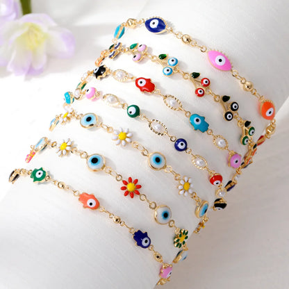 Casual Simple Style Devil's Eye Alloy Wholesale Bracelets