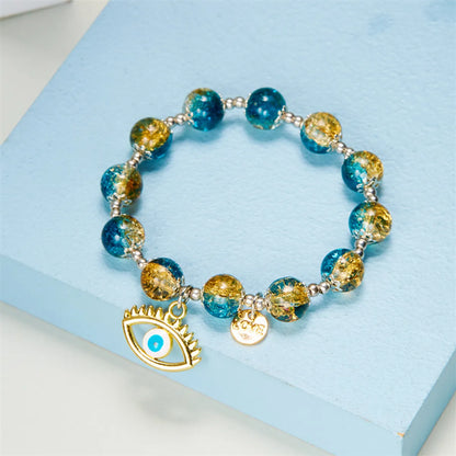 Casual Simple Style Devil'S Eye Artificial Crystal Beaded Unisex Bracelets