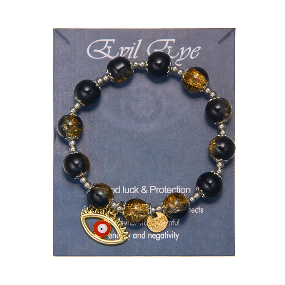 Casual Simple Style Devil'S Eye Artificial Crystal Beaded Unisex Bracelets