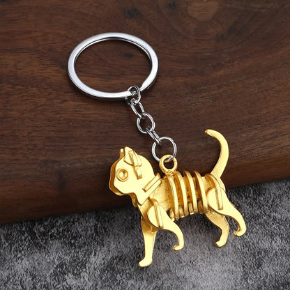 Casual Simple Style Dinosaur Cat Alloy Iron Polishing Plating White Gold Plated Bag Pendant Keychain