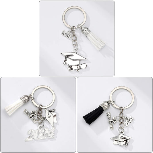 Casual Simple Style Doctoral Cap Number Alloy Tassel Bag Pendant Keychain