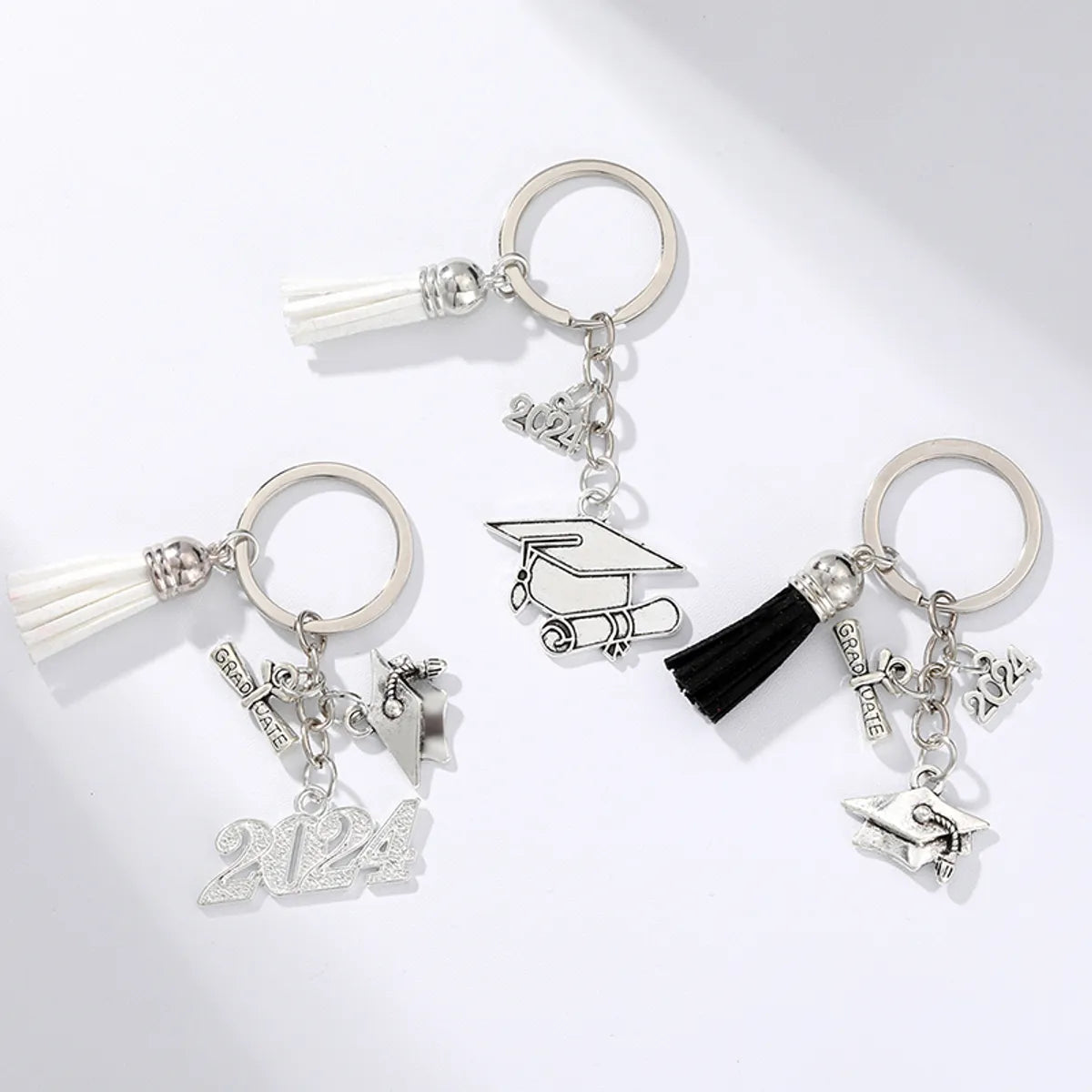 Casual Simple Style Doctoral Cap Number Alloy Tassel Bag Pendant Keychain