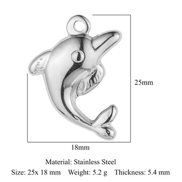 Casual Simple Style Dolphin Flower Snake Titanium Steel Plating Inlay Rhinestones Charms Jewelry Accessories