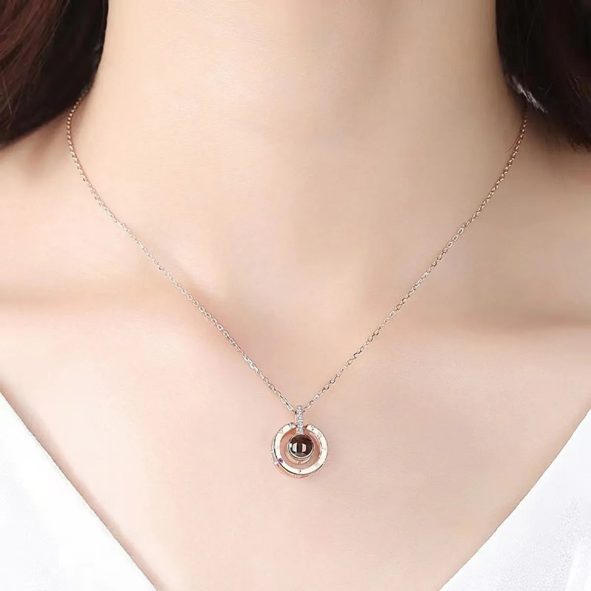 Casual Simple Style Envelope Stainless Steel Plating Inlay Zircon Pendant Necklace