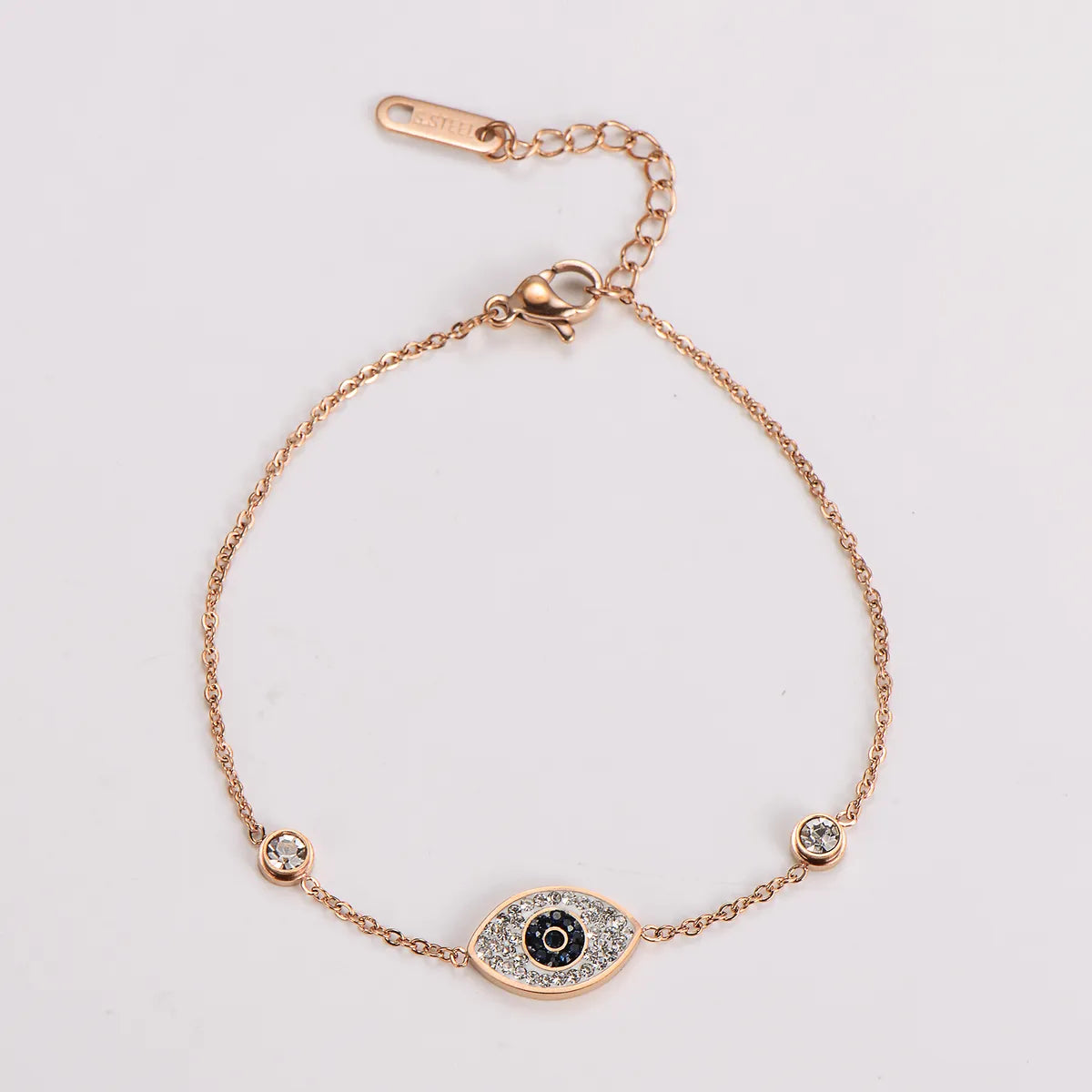 Casual Simple Style Eye 304 Stainless Steel Zircon Bracelets In Bulk