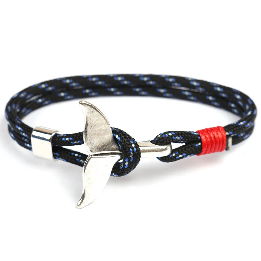 Casual Simple Style Fish Tail Alloy Rope Layered Unisex Bracelets