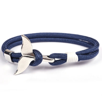 Casual Simple Style Fish Tail Alloy Rope Layered Unisex Bracelets