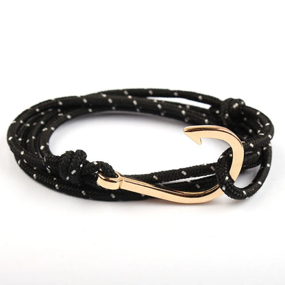 Casual Simple Style Fishhook Alloy Rope Layered Unisex Bracelets