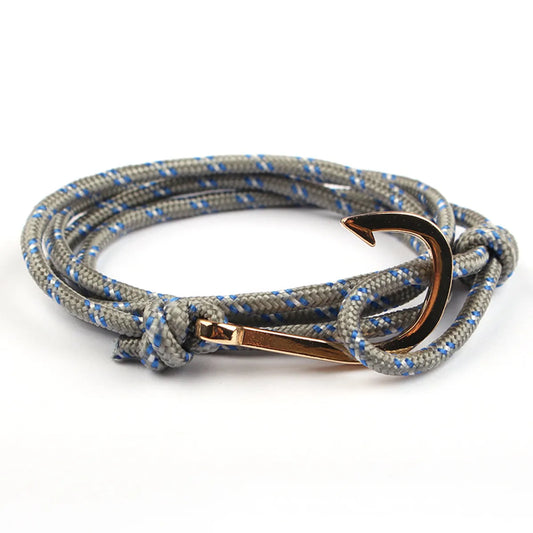 Casual Simple Style Fishhook Alloy Rope Layered Unisex Bracelets