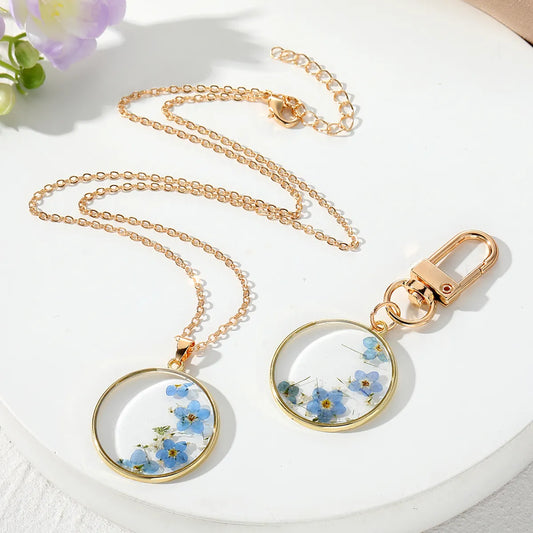 Casual Simple Style Flower Alloy Dried Flower Resin Women's Necklace