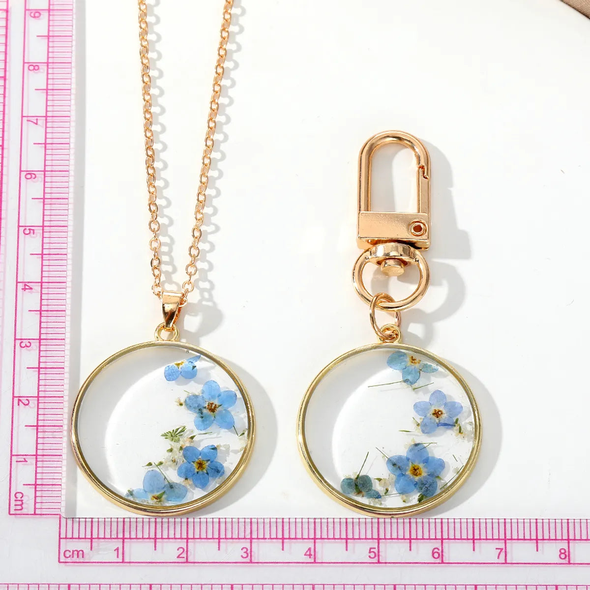 Casual Simple Style Flower Alloy Dried Flower Resin Women's Necklace