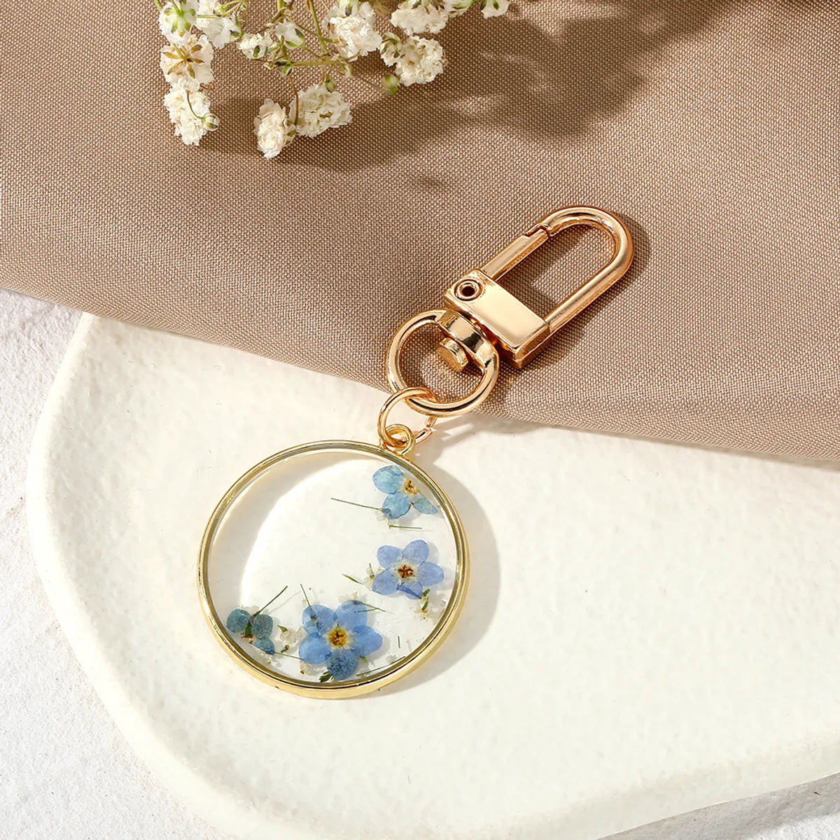 Casual Simple Style Flower Alloy Dried Flower Resin Women's Necklace