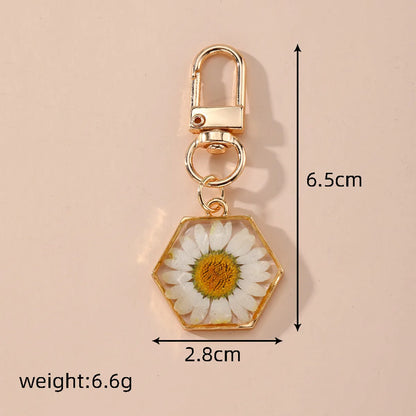 Casual Simple Style Flower Alloy Resin Keychain