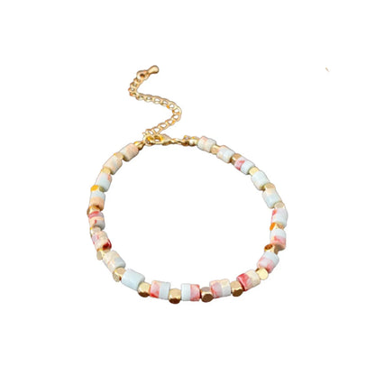 Casual Simple Style Flower Beaded Stone Copper Wholesale Bracelets