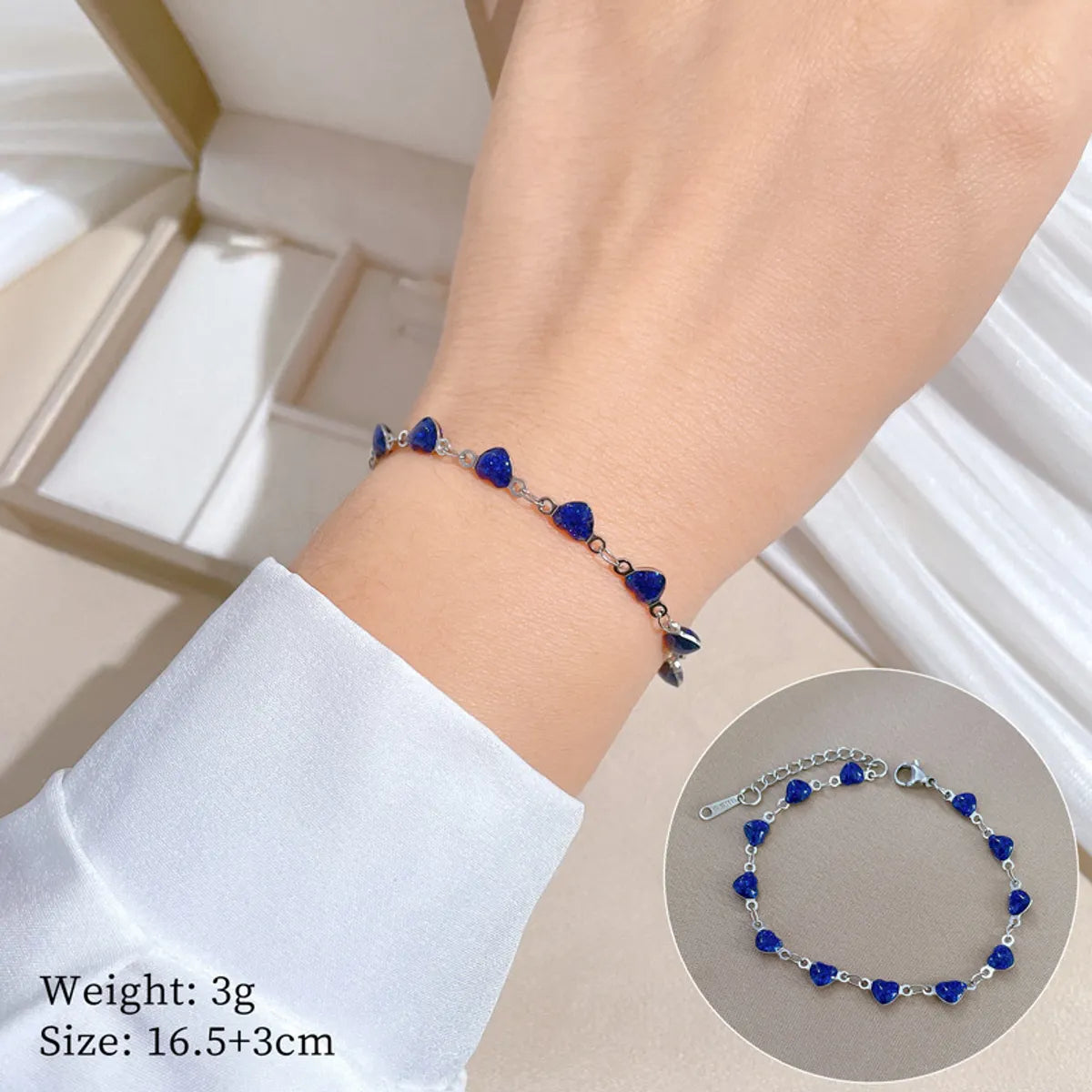 Casual Simple Style Four Leaf Clover Heart Shape Titanium Steel Bracelets