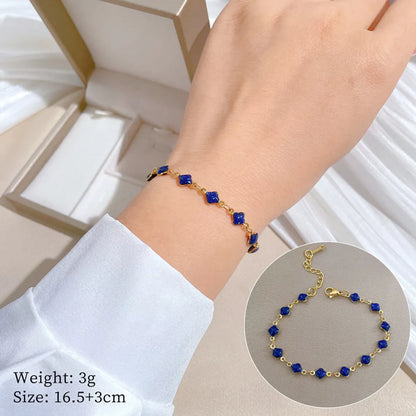 Casual Simple Style Four Leaf Clover Heart Shape Titanium Steel Bracelets