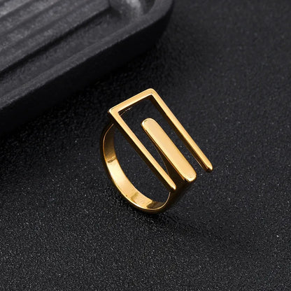 Casual Simple Style Geometric 201 Stainless Steel Polishing Unisex Open Rings