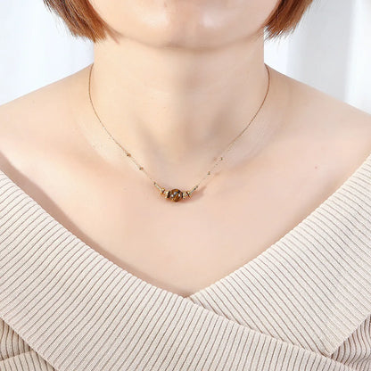 Casual Simple Style Geometric 304 Stainless Steel Natural Stone Necklace In Bulk