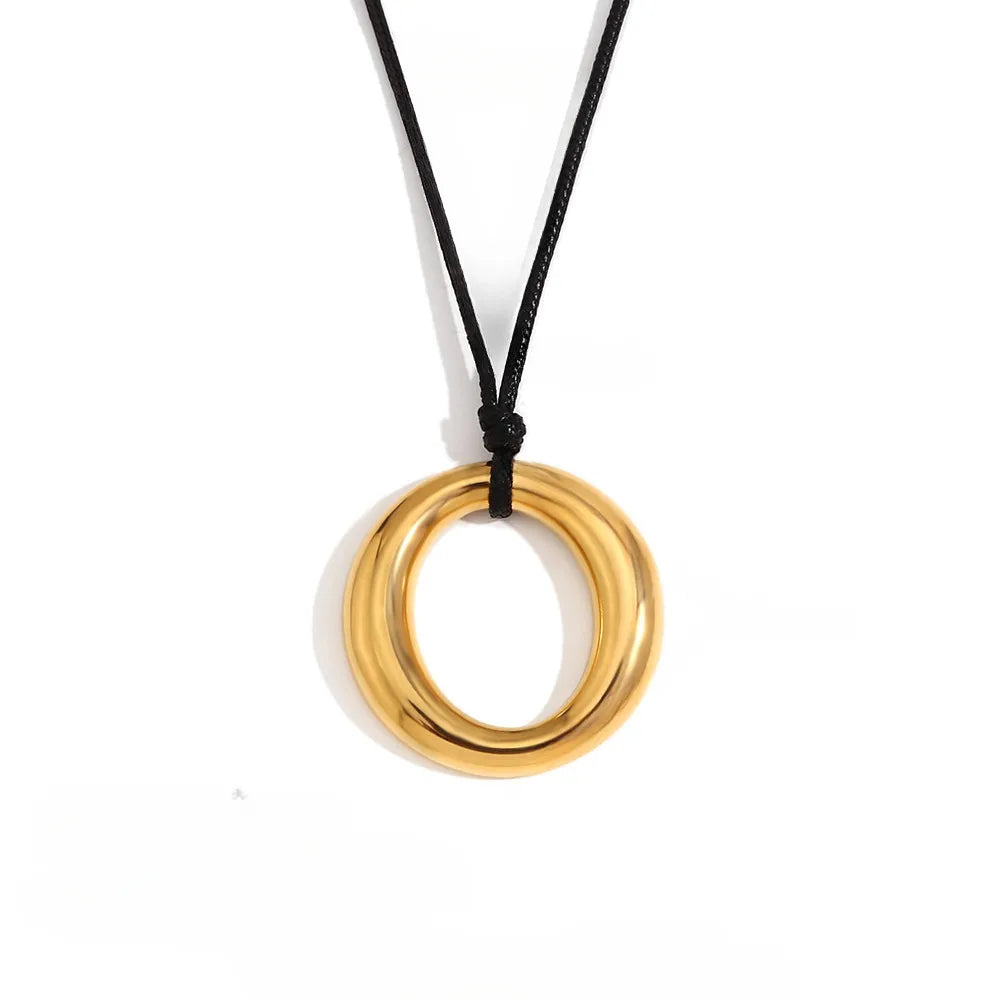 Casual Simple Style Geometric 304 Stainless Steel Wax Line Wholesale Pendant Necklace