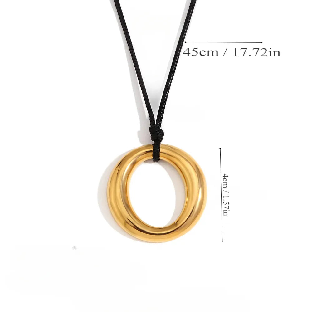 Casual Simple Style Geometric 304 Stainless Steel Wax Line Wholesale Pendant Necklace