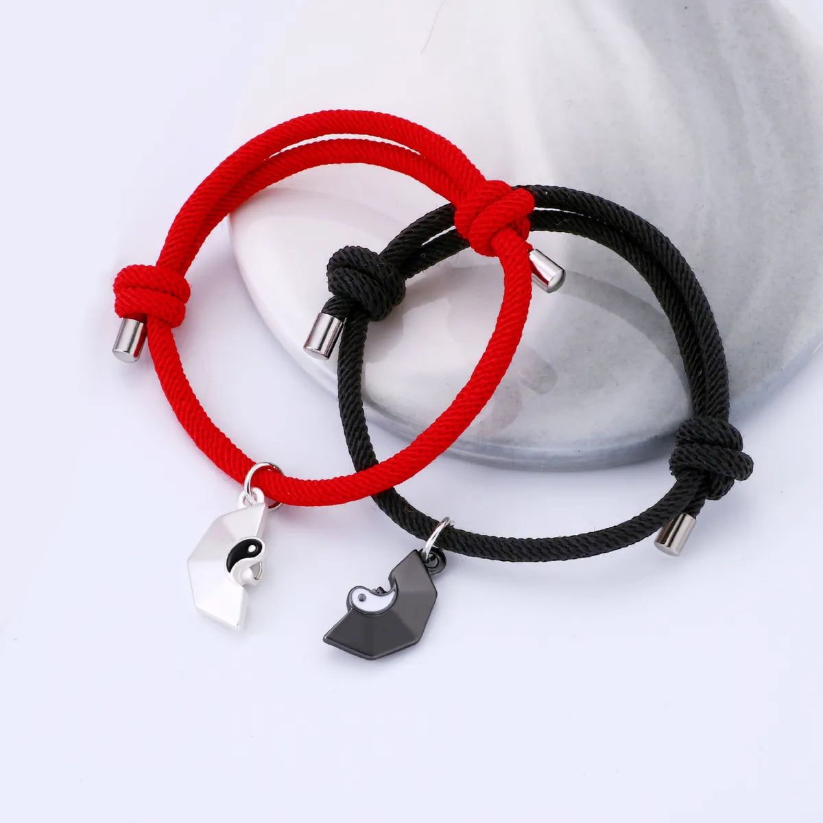 Casual Simple Style Geometric Alloy Plating Valentine's Day Couple Bracelets