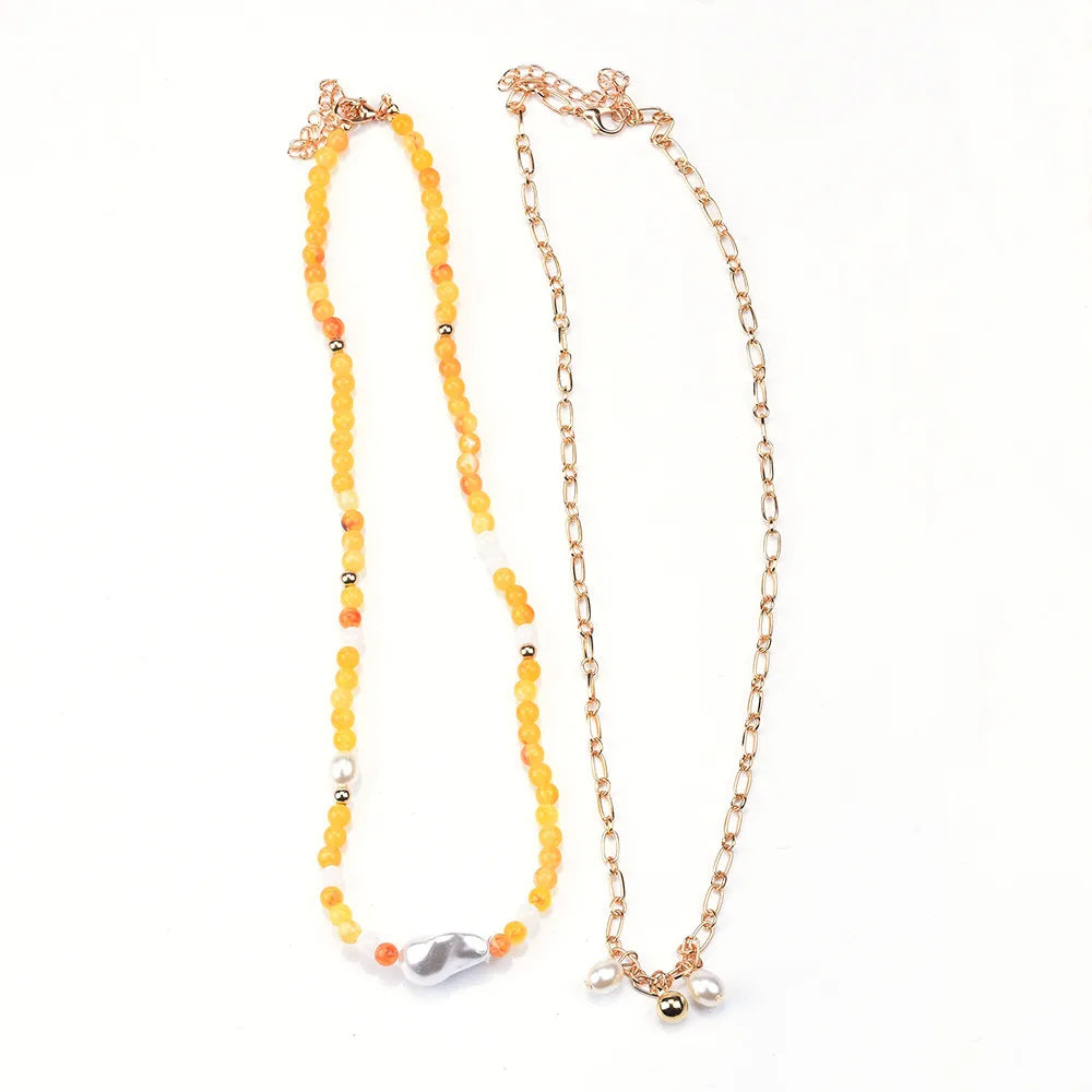 Casual Simple Style Geometric Alloy Seed Bead Wholesale Necklace