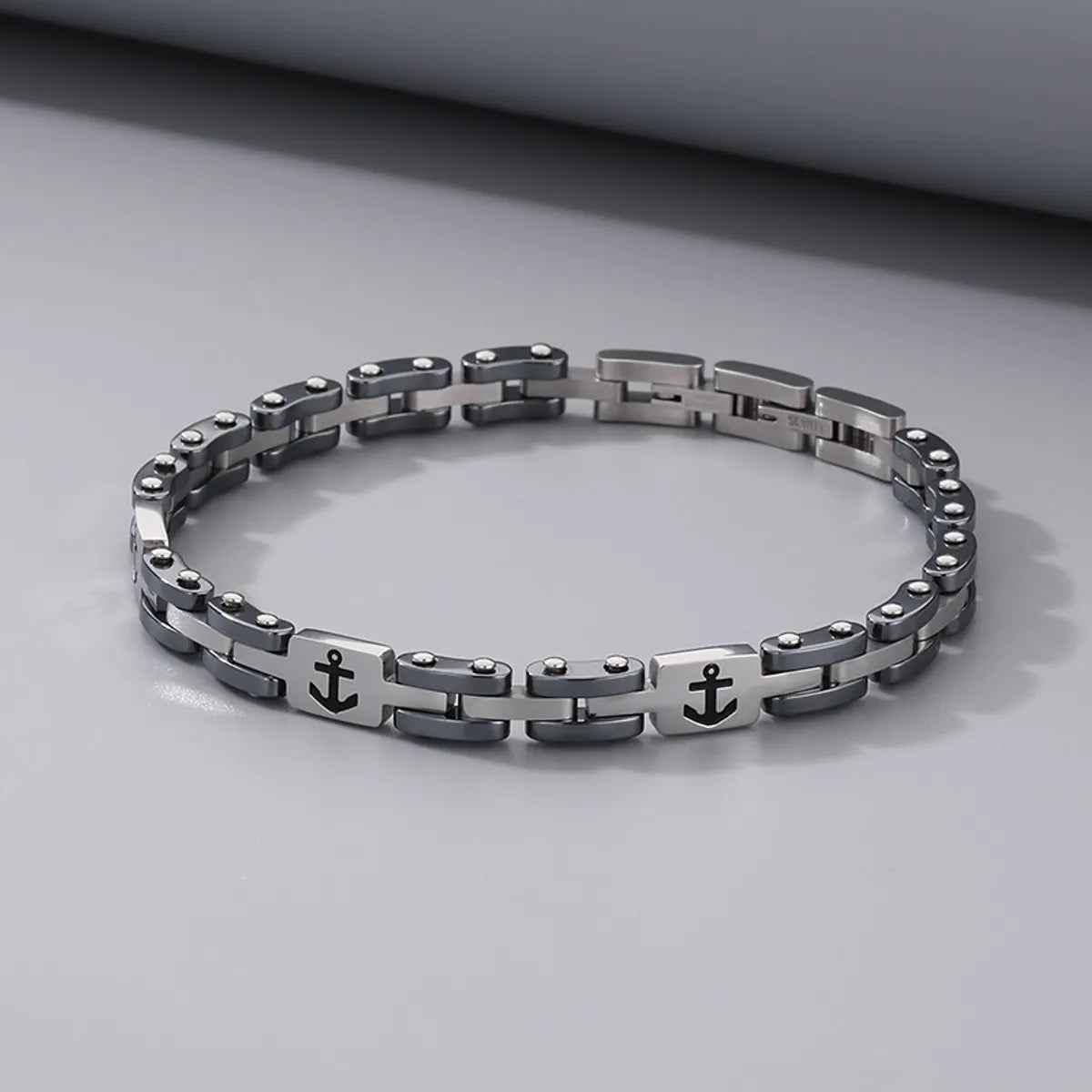 Casual Simple Style Geometric Anchor 304 Stainless Steel Men'S Bracelets