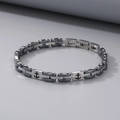 Casual Simple Style Geometric Anchor 304 Stainless Steel Men'S Bracelets