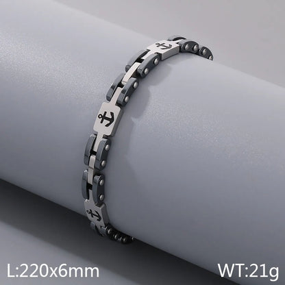 Casual Simple Style Geometric Anchor 304 Stainless Steel Men'S Bracelets