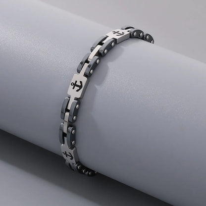 Casual Simple Style Geometric Anchor 304 Stainless Steel Men'S Bracelets