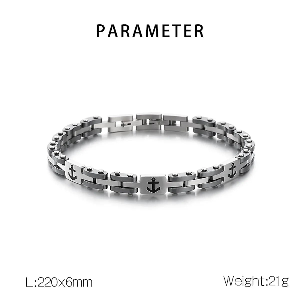 Casual Simple Style Geometric Anchor 304 Stainless Steel Men'S Bracelets