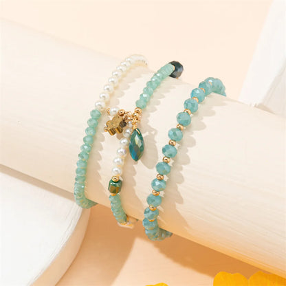 Casual Simple Style Geometric Artificial Crystal Beaded Women's Bracelets