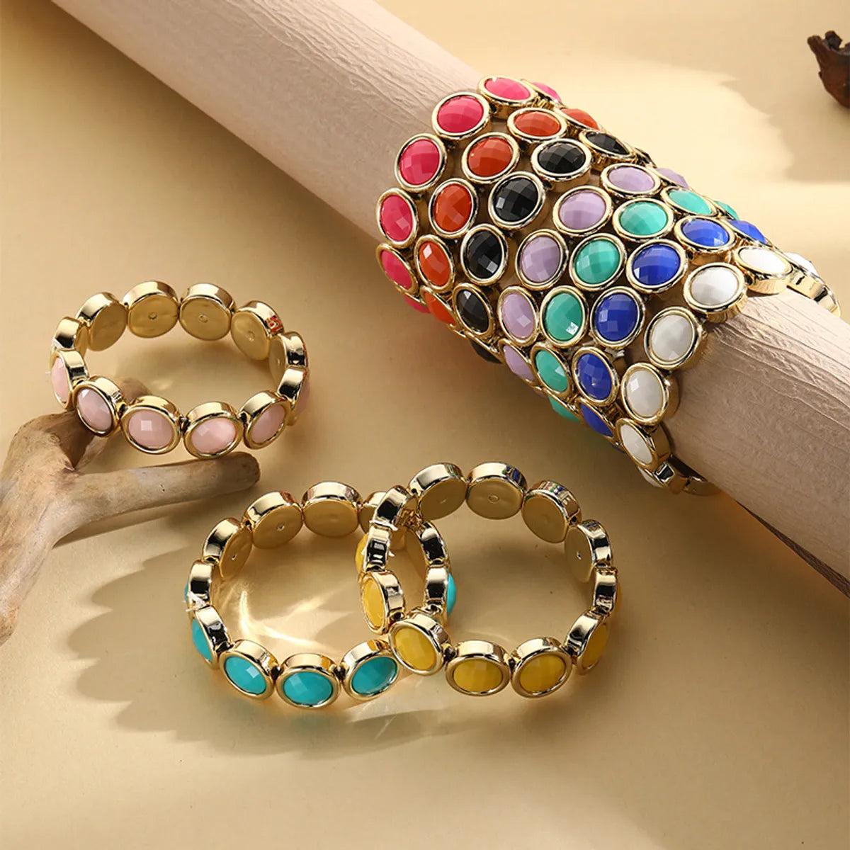 Casual Simple Style Geometric Arylic Resin Wholesale Bracelets