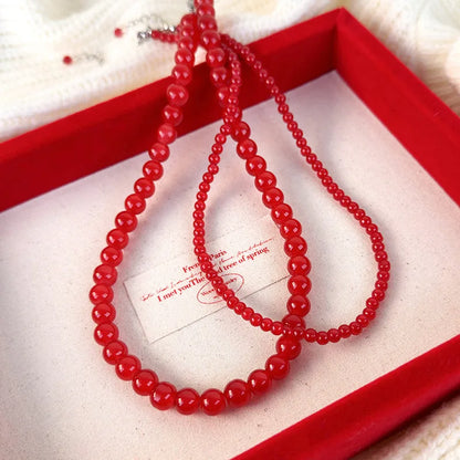 Casual Simple Style Geometric Glass Beaded Women'S Necklace