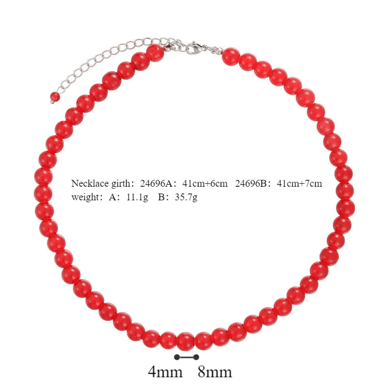 Casual Simple Style Geometric Glass Beaded Women'S Necklace