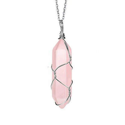 Casual Simple Style Geometric Natural Stone Crystal Iron Wholesale Pendant Necklace