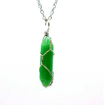 Casual Simple Style Geometric Natural Stone Crystal Iron Wholesale Pendant Necklace