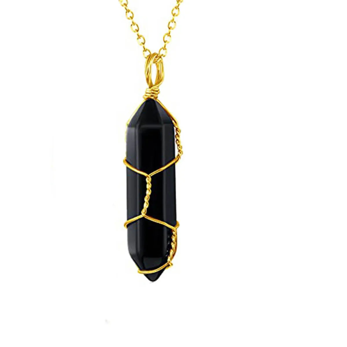 Casual Simple Style Geometric Natural Stone Crystal Iron Wholesale Pendant Necklace