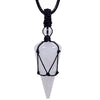 Casual Simple Style Geometric Natural Stone Crystal Wax Rope Wholesale Pendant Necklace