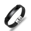 Casual Simple Style Geometric Pu Leather Plating Men'S Wristband